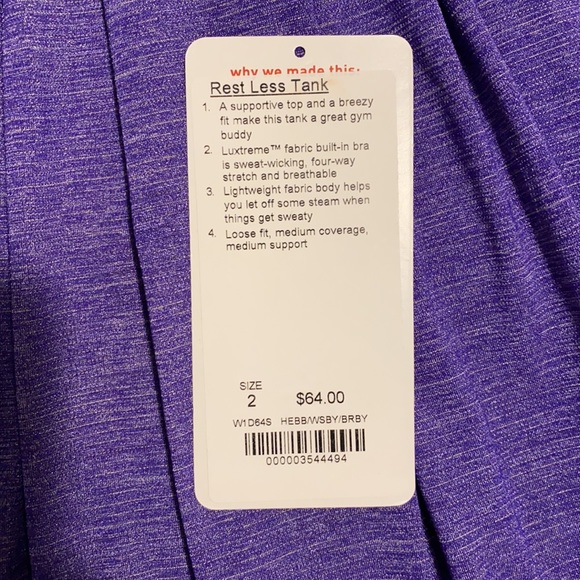 Lululemon Rest Less Tank - Picture 7 of 7